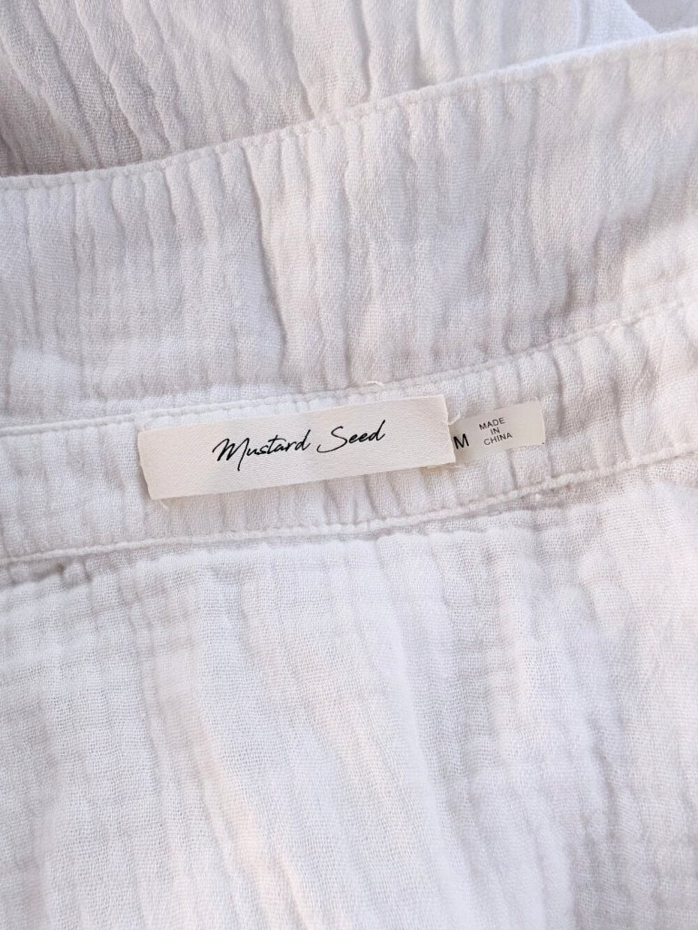 Mustard Seed White 100% cotton gauze pocket button shirt top VGUC medium - Picture 12 of 15